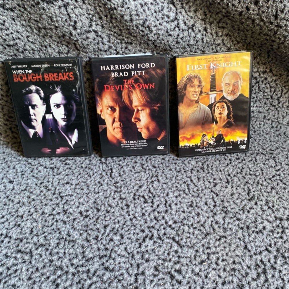 Set of 3 DVD Movies - When the Bough Breaks, The Devil's Own, First Knight